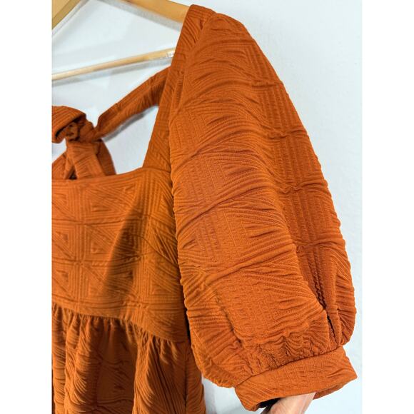 Free People Violet Sunset Orange Mini Babydoll Dress Sz S Boho - Picture 7 of 13
